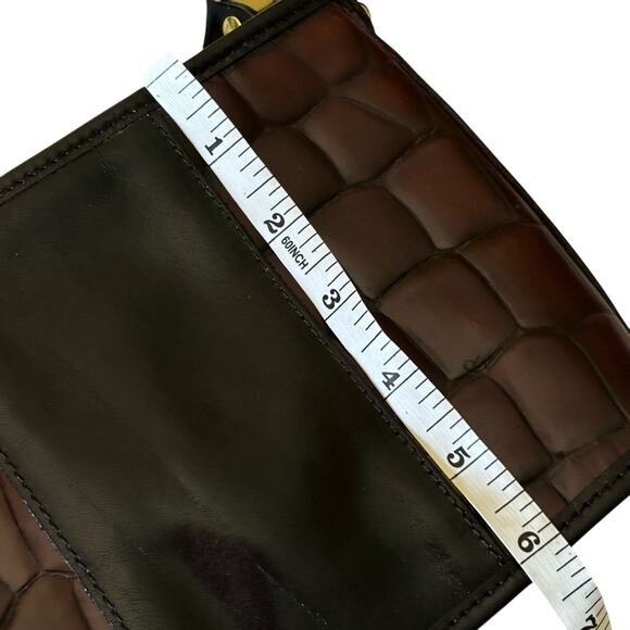 Brahmin Black and Brown Croc Small Crossbody Bag - Picture 8 of 10